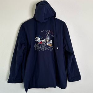 Vintage The Disney store Blue Embroidered Jacket Mickey Mouse sailing nautical L